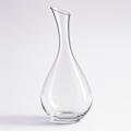 Aurora decanter, a crystal teardrop body with a long slender neck and angled lip