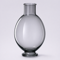 Onyx decanter, a smoke-grey crystal egg-shaped body on a low foot