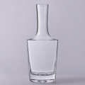 Obelisk decanter, a squared hand-blown crystal body with a straight slim neck