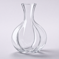 Petal decanter, a four-lobed crystal body drawing into a short narrow neck
